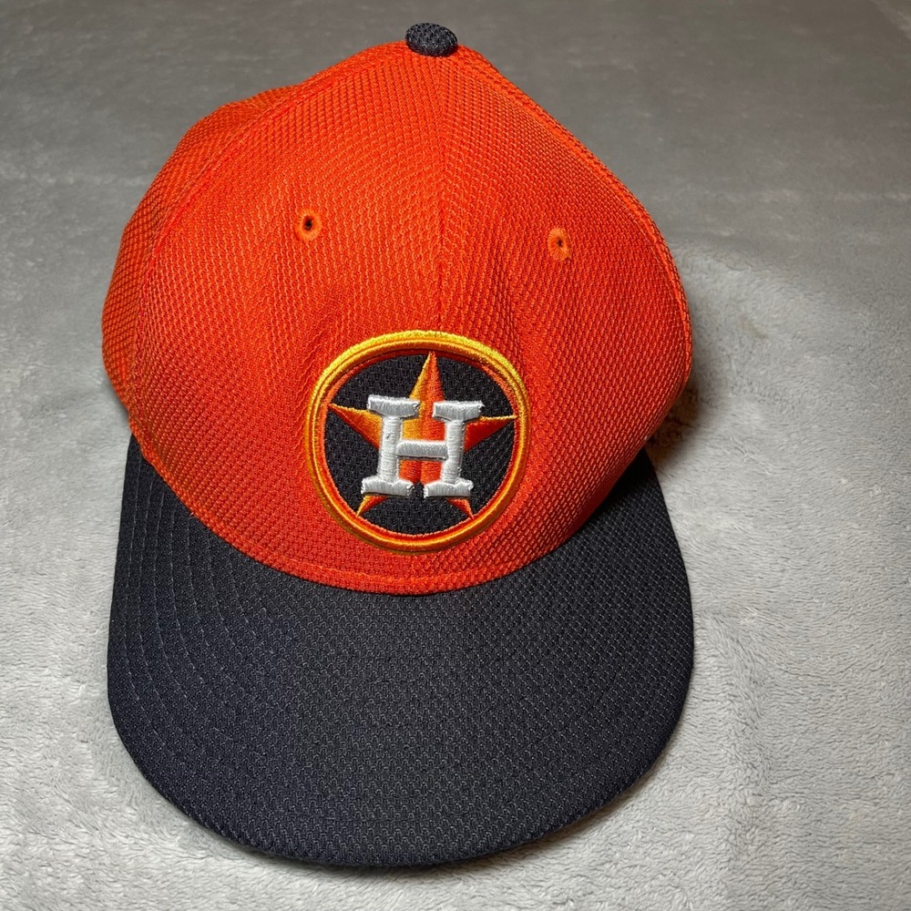 Houston Astros Hat Mens 7 1/4 Orange New Era 59FIFTY MLB Authentic Collection